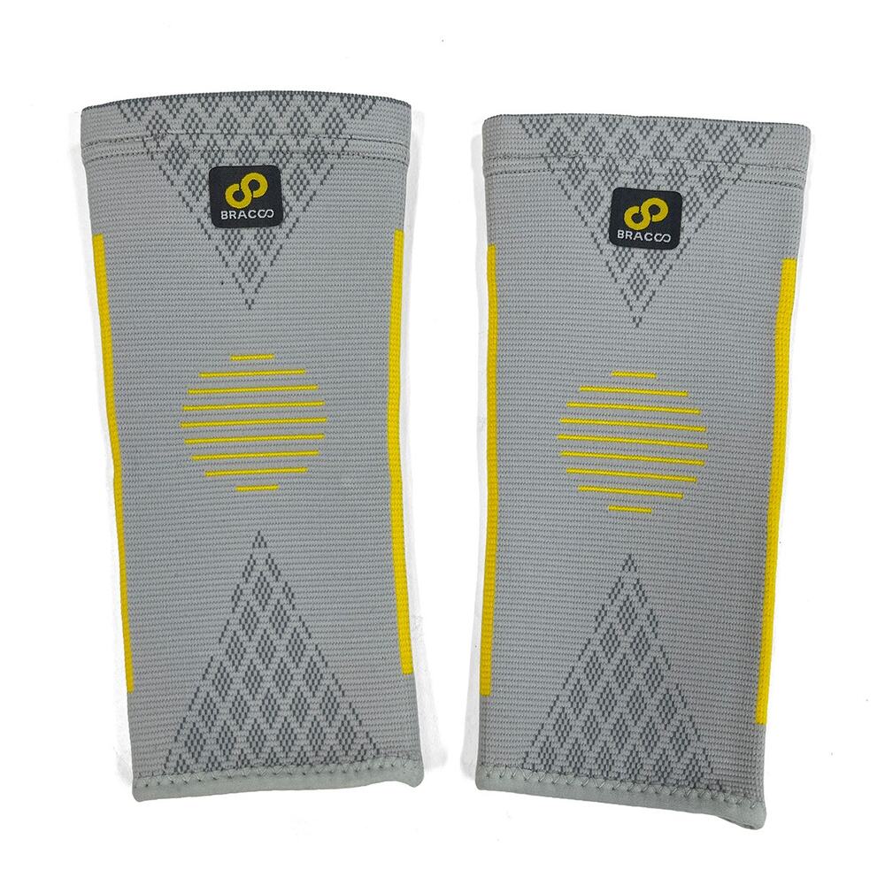 Bracoo Elbow Sleeves Sz S Gray Compression Support Tendonitis Pain Relief 2 Pack